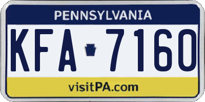 PA license plate KFA7160