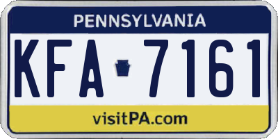PA license plate KFA7161