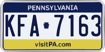 PA license plate KFA7163