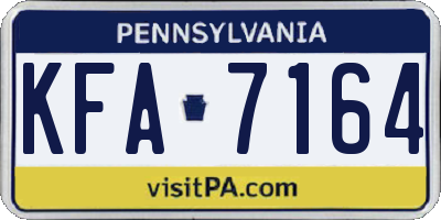 PA license plate KFA7164