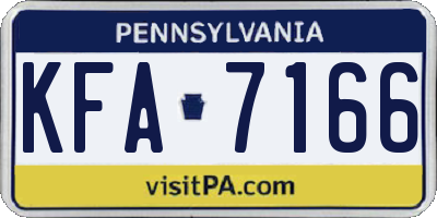 PA license plate KFA7166