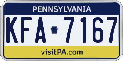 PA license plate KFA7167