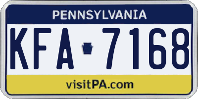 PA license plate KFA7168