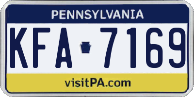 PA license plate KFA7169