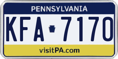 PA license plate KFA7170