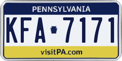 PA license plate KFA7171