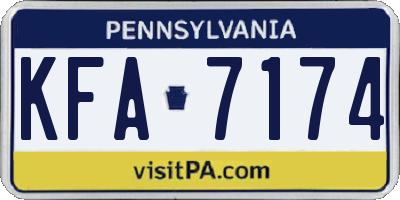 PA license plate KFA7174