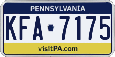 PA license plate KFA7175