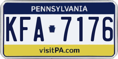 PA license plate KFA7176