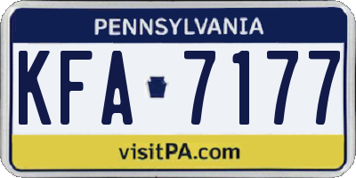 PA license plate KFA7177