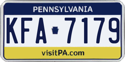 PA license plate KFA7179