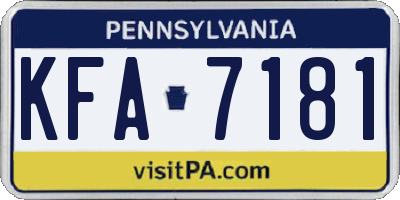 PA license plate KFA7181