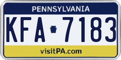 PA license plate KFA7183