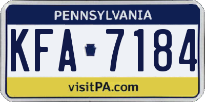 PA license plate KFA7184