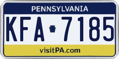PA license plate KFA7185