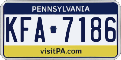 PA license plate KFA7186
