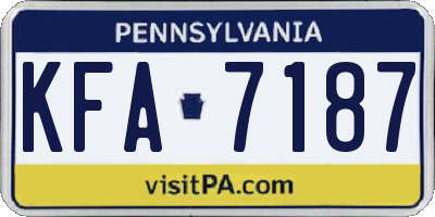 PA license plate KFA7187