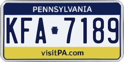 PA license plate KFA7189