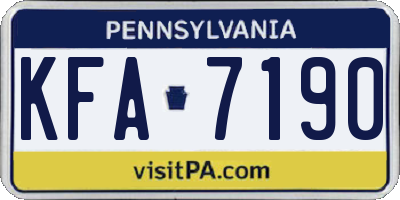 PA license plate KFA7190