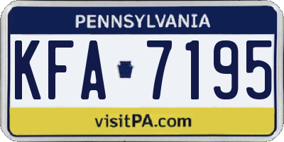 PA license plate KFA7195