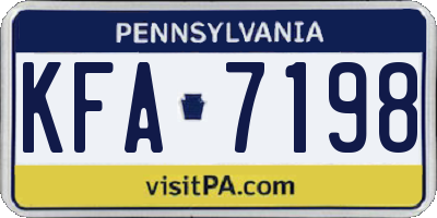 PA license plate KFA7198