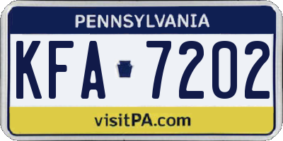 PA license plate KFA7202