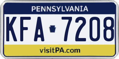 PA license plate KFA7208