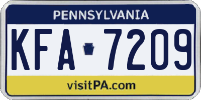 PA license plate KFA7209
