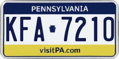 PA license plate KFA7210