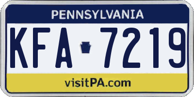 PA license plate KFA7219