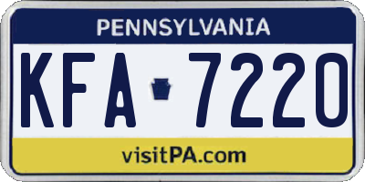 PA license plate KFA7220