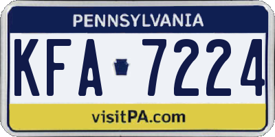 PA license plate KFA7224