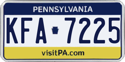 PA license plate KFA7225