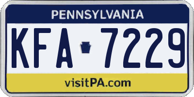 PA license plate KFA7229