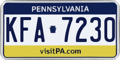 PA license plate KFA7230
