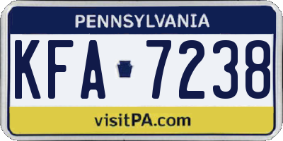 PA license plate KFA7238