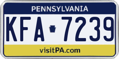 PA license plate KFA7239