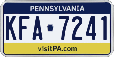PA license plate KFA7241