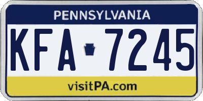 PA license plate KFA7245