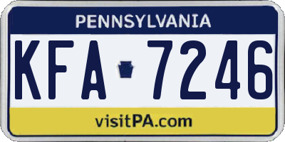 PA license plate KFA7246