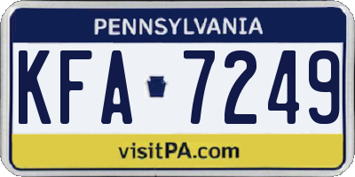PA license plate KFA7249