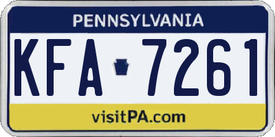 PA license plate KFA7261