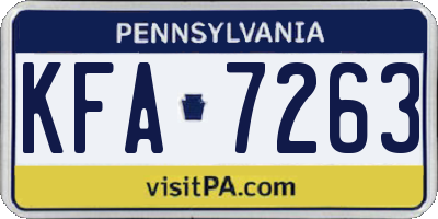 PA license plate KFA7263