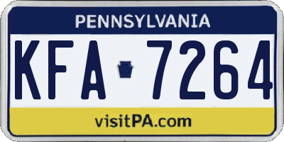 PA license plate KFA7264