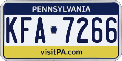 PA license plate KFA7266