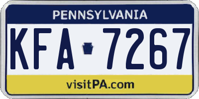 PA license plate KFA7267