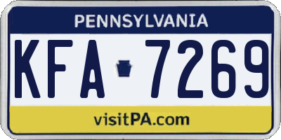 PA license plate KFA7269