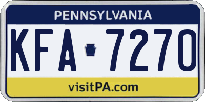 PA license plate KFA7270