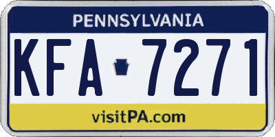 PA license plate KFA7271