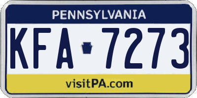 PA license plate KFA7273
